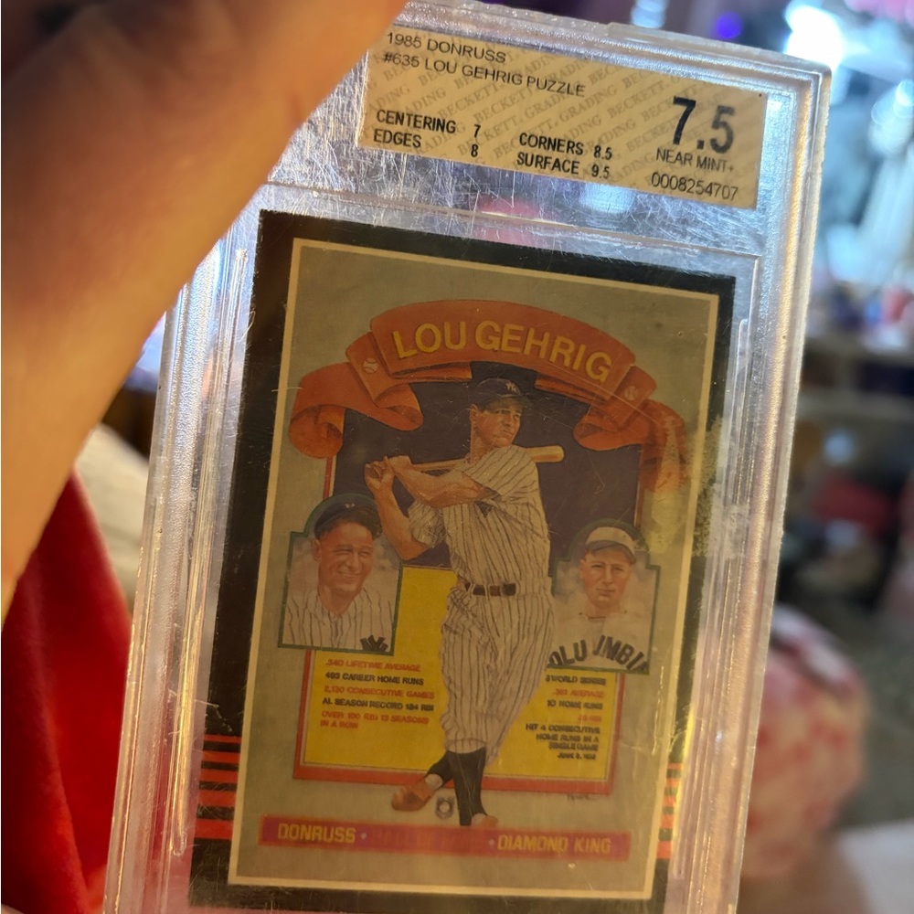 Lou Gehrig Baseball Card with Black and White Tones